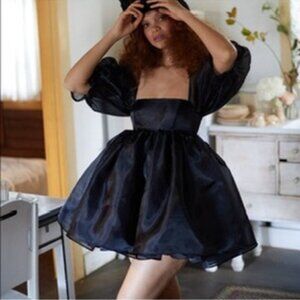 Selkie The Caviar Puff Dress – Black – XS